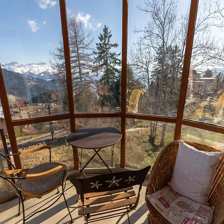 Grand Balcon Panoramique ,vue Alpes ,famille Apartamento Leysin
