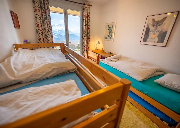 Grand Balcon Panoramique ,vue Alpes ,famille Leysin