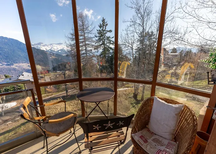 Grand Balcon Panoramique ,vue Alpes ,famille Apartamento Leysin