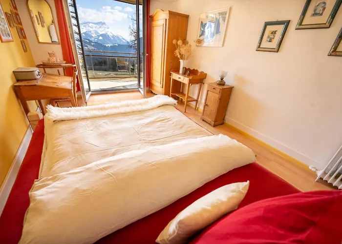 Grand Balcon Panoramique ,vue Alpes ,famille Leysin