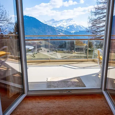 Grand Balcon Panoramique ,vue Alpes ,famille Apartamento Leysin